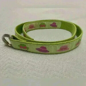 Vintage Preppy Lady Hats D Ring Ribbon Belt LG Douglas Paquette Providen Green